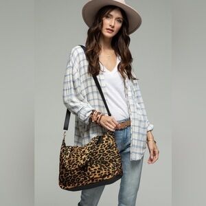 Ruggine Chic Travel Duffel Leopard Puffer Tote Weekender Adjustable Shoulder Bag